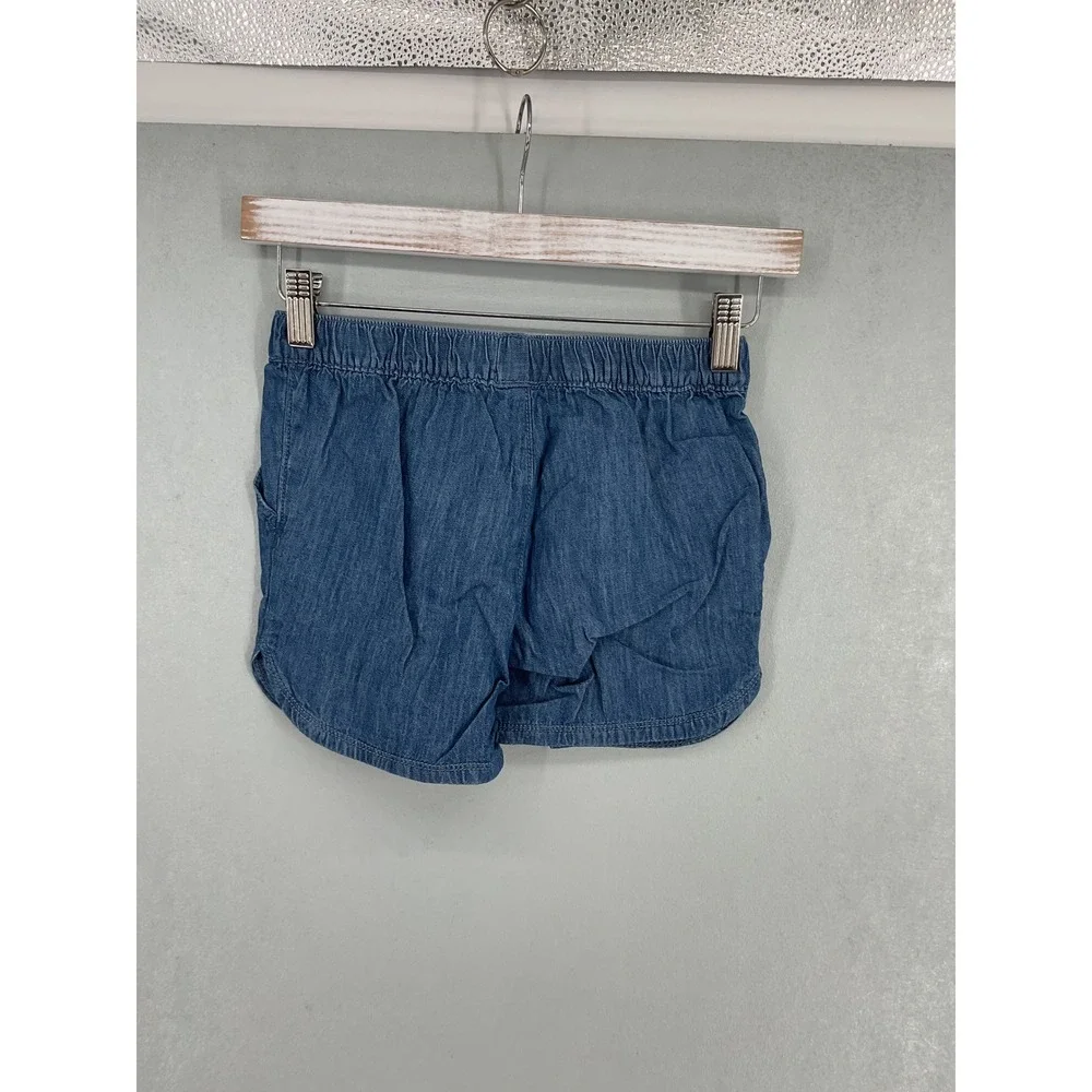 The Childrens Place Girls Shorts Poppie Wash Blue Chambray Pull On Size 8